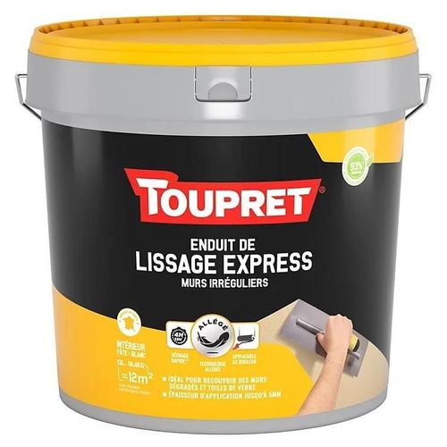 Enduit de lissage express mur irregulier Toupert 12L