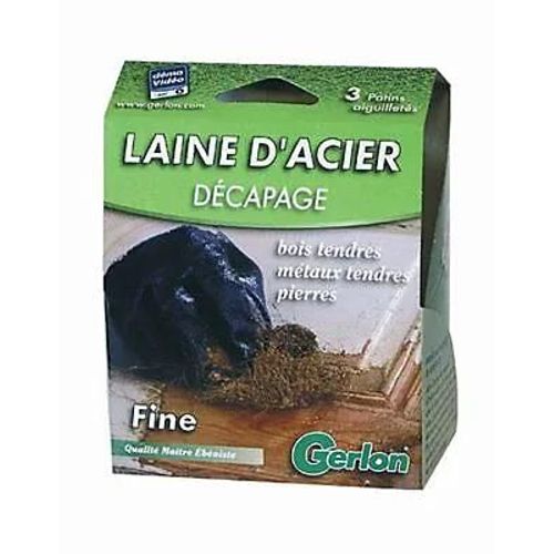 3 patins en laine d'acier décapage fin Gerlon