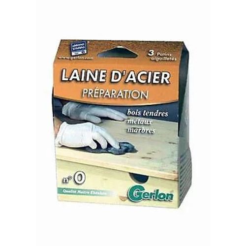 3 patins en laine d'acier n°0 Gerlon