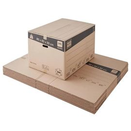 Lot de 10 cartons déménagement XXL avec poignées H. 50 x L. 80 x l. 60 cm, capacité 240 L Pack and Move
