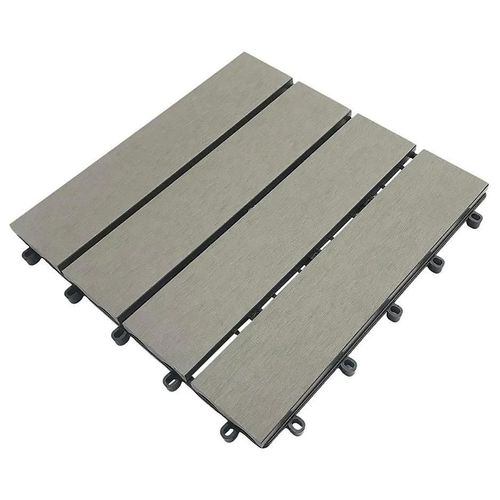 Dalle de terrasse en composite Floro Klikstrom gris L.30 x l.30