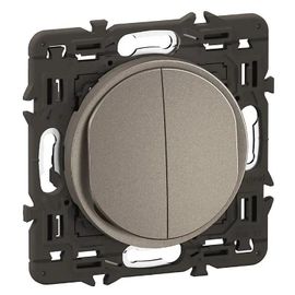 Interrupteur va-et-vient + poussoir Legrand Céliane titanium