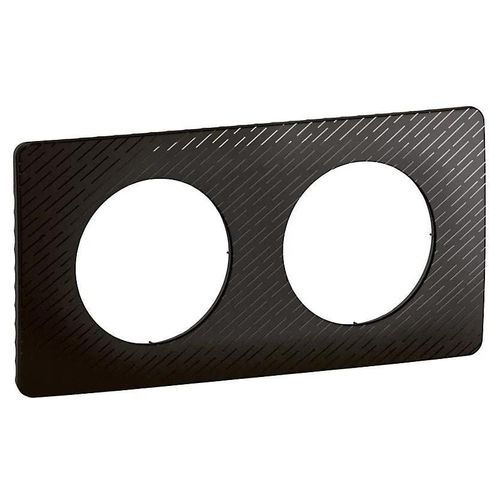 Plaque de finition 2 postes Legrand Céliane CP0722 coloris noir météore l.161 x P.9 x H.82 mm