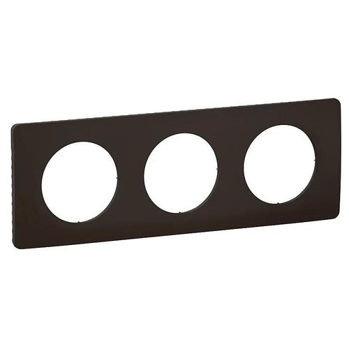 Plaque de finition 3 postes Legrand Céliane CP0123 coloris noir mat l.232 x P.9 x H.82 mm
