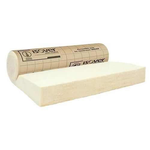 Laine de verre Combles perdus et Plafonds ISOVER ép.280 mm - Rouleau kraft 1,2 x 2,8 m R. 7 m².K/W