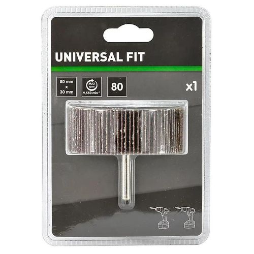 Rouleau abrasif Universal pour perceuse 80 x 30 mm, Grain 80