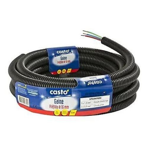 Gaine préfilée 3G1,5 Diall ø16 - 5 m