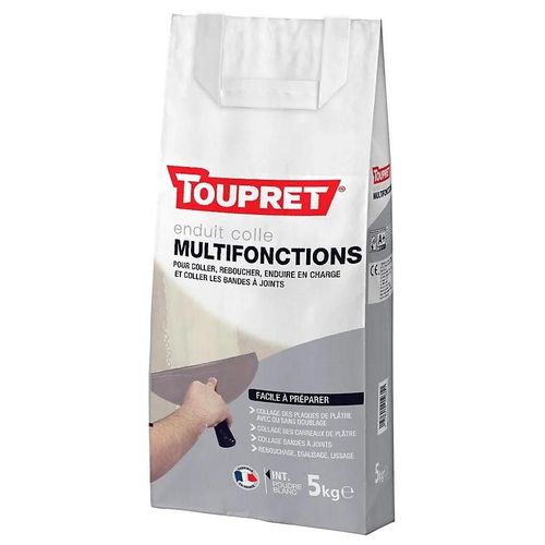 Enduit colle multifonctions en poudre sac 5 Kg Toupret