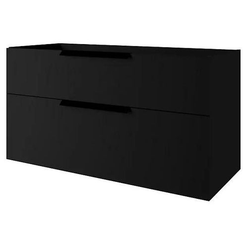 Meuble Sous-Vasque À Suspendre Urban Noir Mat 120 Cm + Plan Double Vasque En Résine Blanc