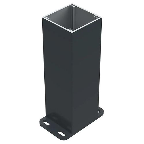 Poteau Belty 10 X 10 Cm En Aluminium Sur Platine - Hauteur 185 Cm - Gris
