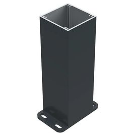 Poteau Belty 10 X 10 Cm En Aluminium Sur Platine - Hauteur 185 Cm - Gris