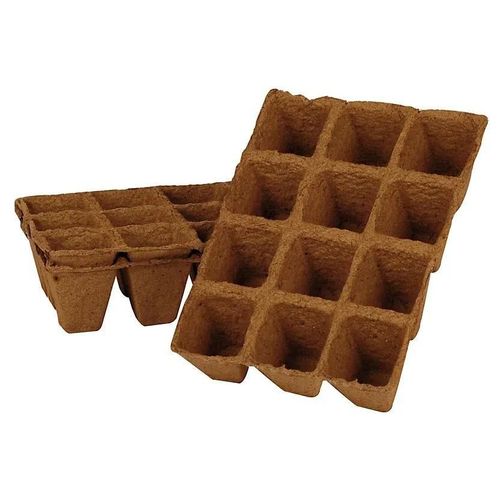 Lot De 3 Plaques De 12 Godets De Culture Jany France 4 X 5,5 Cm Fibre De Bois
