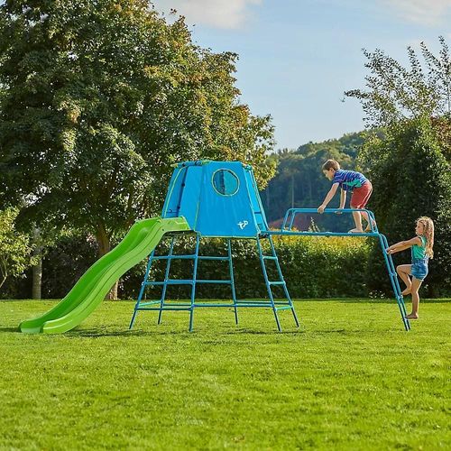 Aire De Jeux En Métal Tp Toys Explorer Tour, Glissière Et Pont De Singe