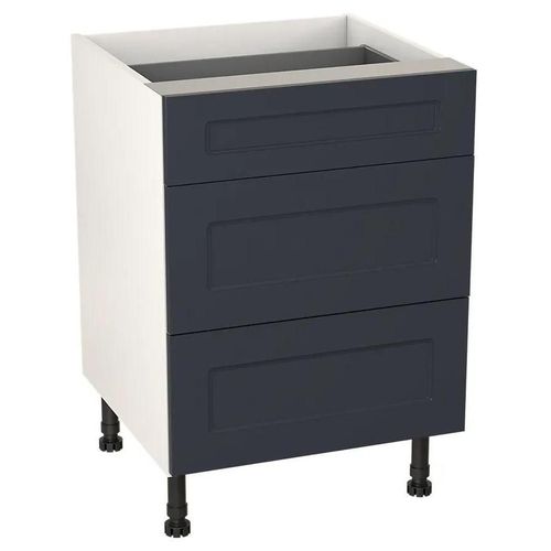 Meuble Bas De Cuisine Avec 1 Tiroir Et 2 Casseroliers Goodhome Artemisia Bleu L. 60 X H. 72 Cm