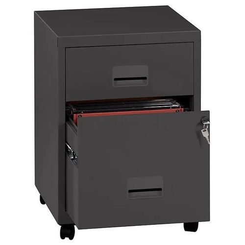 Caisson De Bureau En Métal Anthracite Snor 2 Tiroirs H. 56 X L. 40 X P. 41 Cm