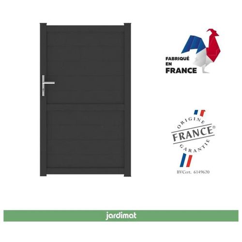 Portillon Jardimat Battant Aluminium Perth Noir - 100 X H.166 Cm