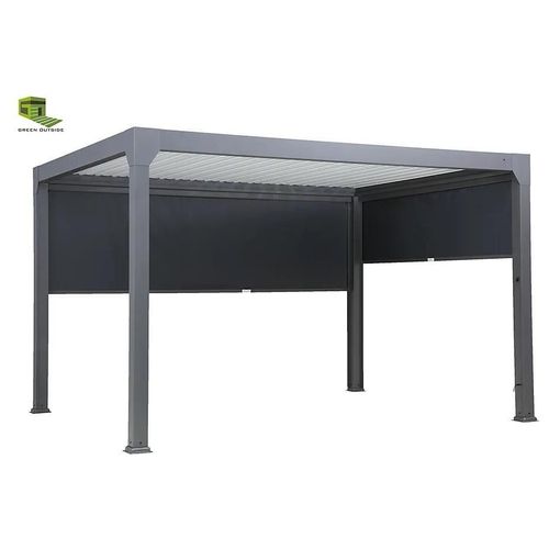 Rideau Latéral Manuel Actual Pour Pergola Green Outside 3m Coloris Gris Sable