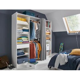 Kit Dressing 2 Colonnes Réversibles Avec Rideau Eklips Ii Coloris Blanc H. 200 X L. 200 X P. 48 Cm