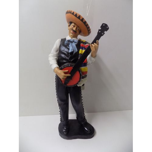 Statuette Résine Musicien Mexicain avec son Banjo