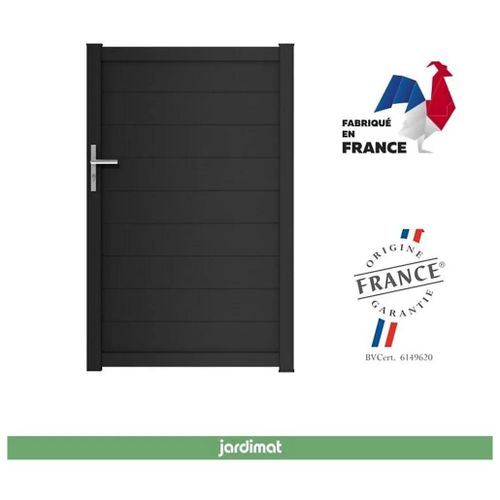 Portillon Jardimat Battant Aluminium Alpes Noir - 100 X H.160 Cm