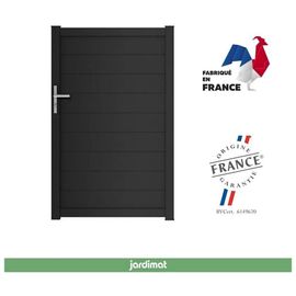 Portillon Jardimat Battant Aluminium Alpes Noir - 100 X H.160 Cm