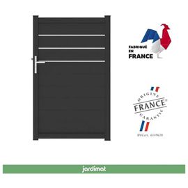 Portillon Jardimat Battant Aluminium Alpes Trio Noir - 100 X H.160 Cm