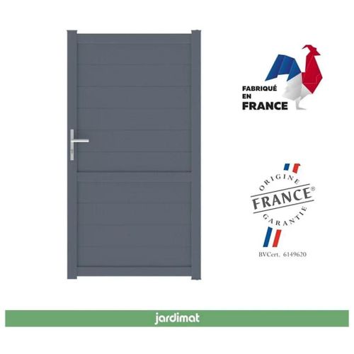Portillon Jardimat Battant Aluminium Perth Gris Anthracite - 100 X H.154 Cm