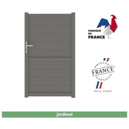 Portillon Jardimat Battant Aluminium Perth Gris Quartz - 100 X H.166 Cm