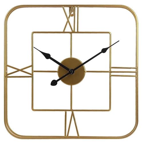 Horloge murale dorée carrée 38 x 38 cm