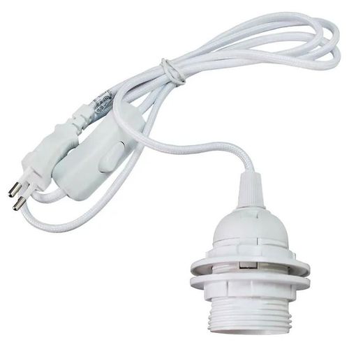 Kit Cordon Pré-Équipé Avec Douille E14 L.1,5m ¿6cm Blanc Tibelec