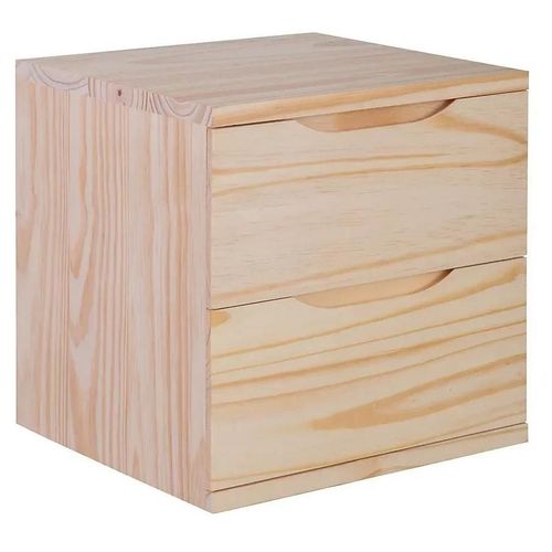 Bloc Avec 2 Tiroirs En Pin Massif Pour Étagère Cube