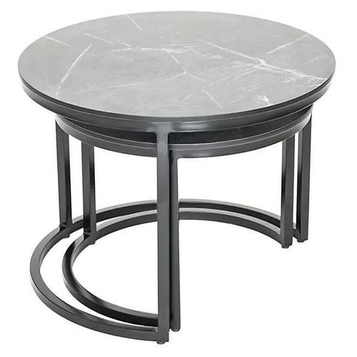Table Basse Clipperton En Aluminium Et Verre ¿60 X H.60cm Noir