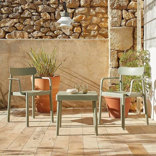 Salon Bas De Jardin Alba Vert 2 Personnes