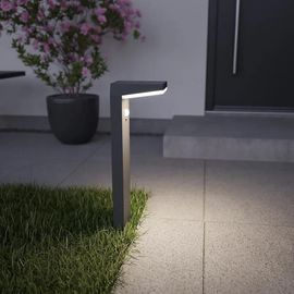 Borne Extérieur Led À Énergie Solaire Ip44 6.3 W 850lm Blanc Froid Goodhome H.50 X L.10,7cm Noir
