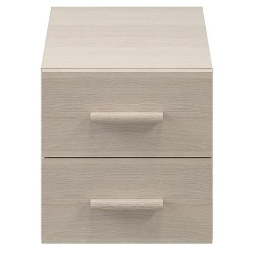 Table De Chevet Effet Chêne 2 Tiroirs Goodhome Atomia H. 37,5 X L. 37,5 X P. 45 Cm