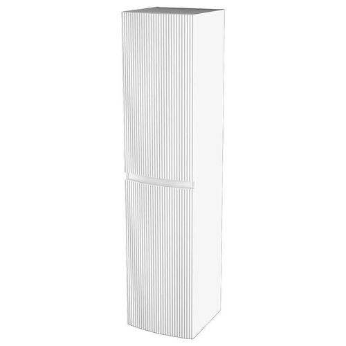 Colonne De Salle De Bains Blanc Mat Strié L.40 X H.170 X P.40 Cm, Vague