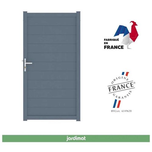 Portillon Jardimat Battant Aluminium Alpes Gris Anthracite - 100 X H.190 Cm