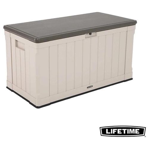 Coffre De Rangement Extérieur Lifetime En Résine L.127 X H.67,2 X P.64 Cm 439l Beige