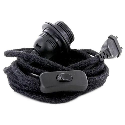 Baladeuse Cordon Jute & Douille Chacon Noir 4m