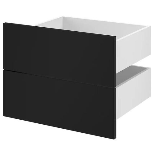 Lot De 2 Tiroirs Goodhome Atomia Noir H. 18,45 X L. 49,7 X P. 40,7 Cm