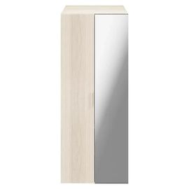 Armoire Penderie Effet Chêne Portes Battantes Miroir Et Effet Chêne Goodhome Atomia H. 187,5 X L. 75 X P. 60 Cm