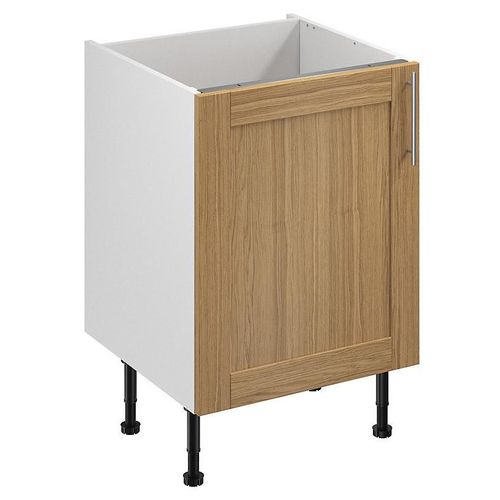 Meuble Bas De Cuisine Avec 1 Porte Goodhome Verbena Chêne Massif L. 60 X H. 72 Cm