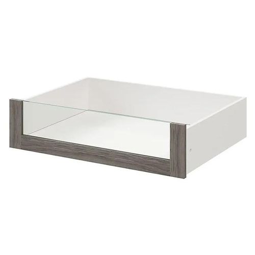 Tiroir Intérieur Avec Façade Verre Effet Chêne Grisé Goodhome Atomia H. 17 X L. 71,4 X P. 50 Cm
