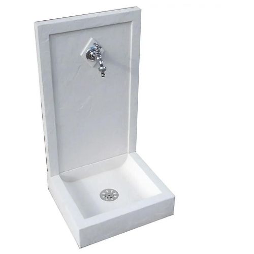 Fontaine De Jardin Avalon Blanche En Pierre Reconstituée H.76 Cm