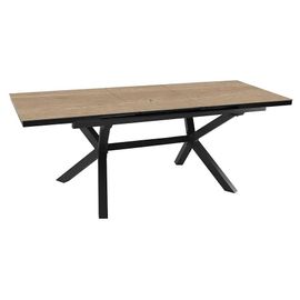 Table De Jardin Extensible Absolu Proloisirs Céramique Mat Coloris Chêne Clair Châssis Graphite P.100 Cm X L.180/240 Cm X H.77 Cm