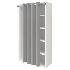 Dressing Blanc Avec Rideau Et Tringle Coulissante Goodhome Atomia H. 187,5 X L. 100 X P. 50,5 Cm