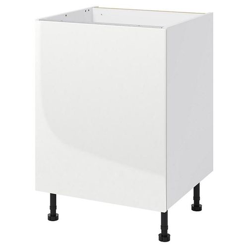 Meuble Bas De Cuisine Avec 1 Porte Goodhome Stevia Blanc Brillant L. 60 X H. 72 Cm
