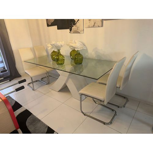 Table À Manger Laqué Blanc