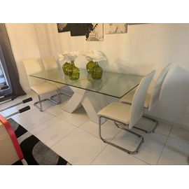 Table À Manger Laqué Blanc