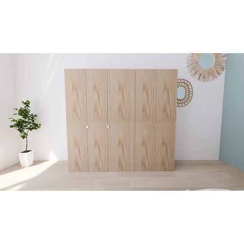 Armoire Bicolore 4 Penderies Et 2 Tiroirs Goodhome Atomia H. 187,5 X L. 200 X P. 45 Cm